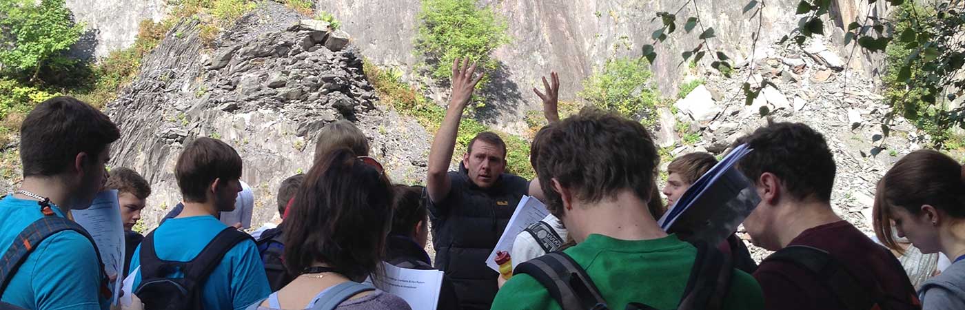 Dr Graham Bird emphasising the role of uplift in the making of Snowdonia on the freshers’ fieldtrip